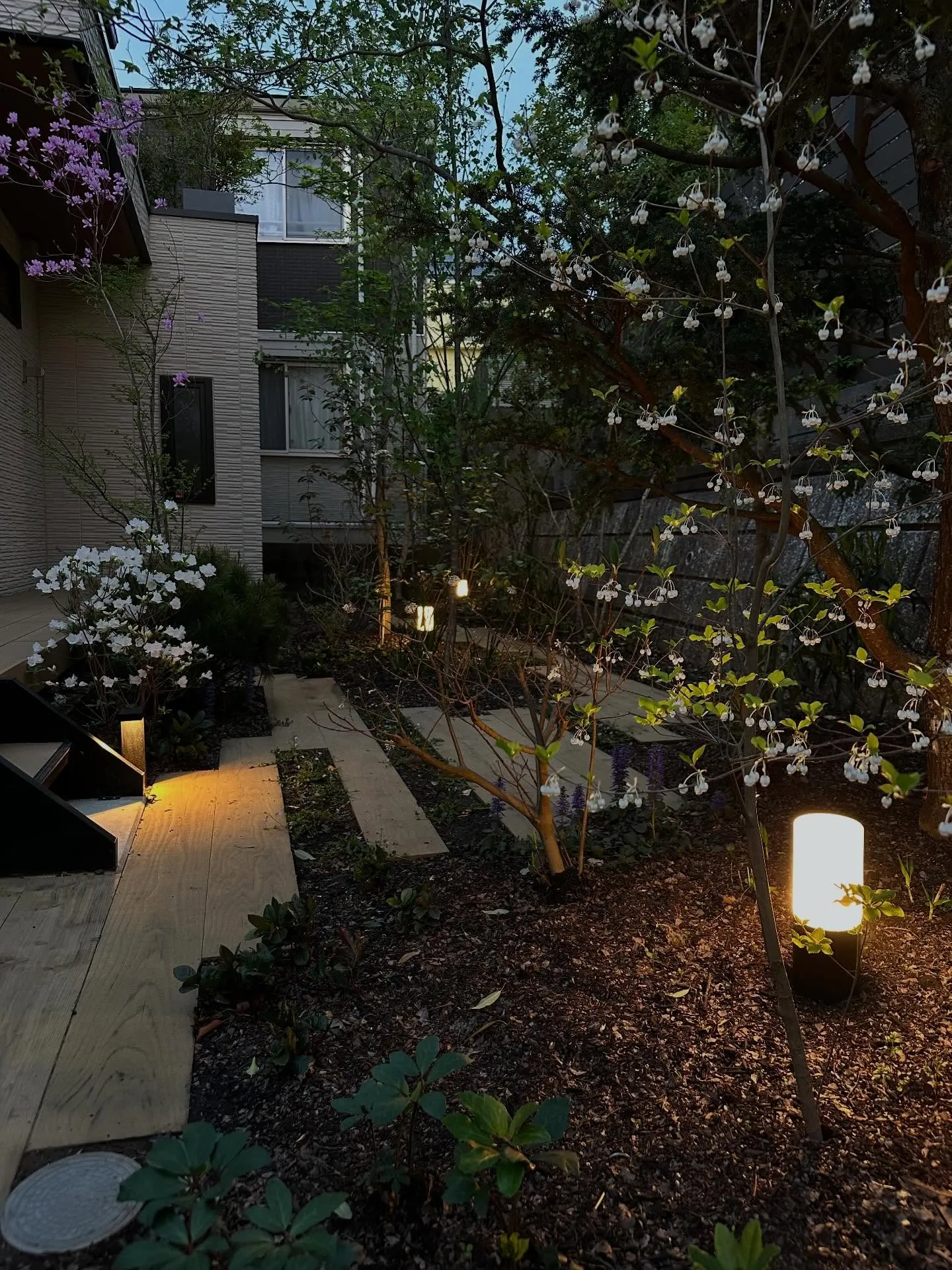 神奈川県横浜市の戸建住宅の庭園照明計画 